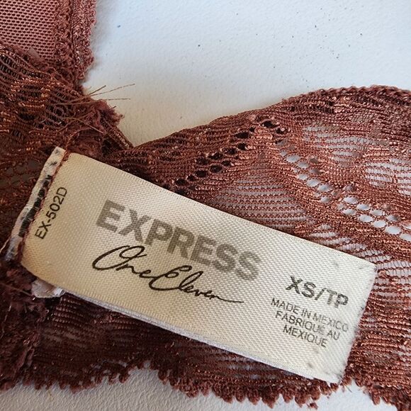 Express One Eleven Maroon Lace Bralette (XS) - Picture 5 of 5